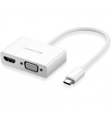 USB-хаб UGREEN USB Type C to HDMI + VGA Converter (White) (UGR-30843)