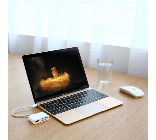 USB-хаб UGREEN USB Type C to HDMI + VGA Converter (White) (UGR-30843)