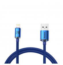 Кабель Baseus Crystal Shine Series Fast Charging Data Cable USB to iP 2.4A 1.2m Blue (CAJY000003)