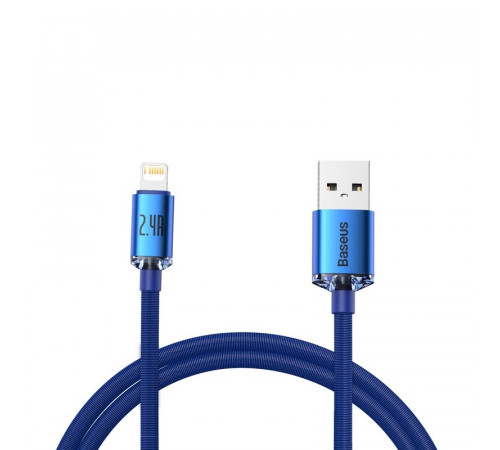 Кабель Baseus Crystal Shine Series Fast Charging Data Cable USB to iP 2.4A 1.2m Blue (CAJY000003)
