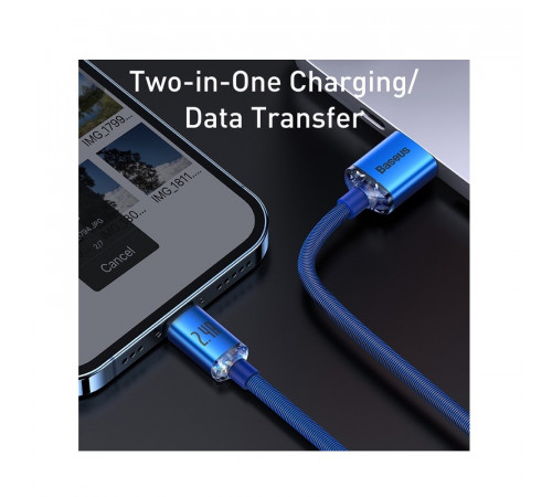Кабель Baseus Crystal Shine Series Fast Charging Data Cable USB to iP 2.4A 1.2m Blue (CAJY000003)