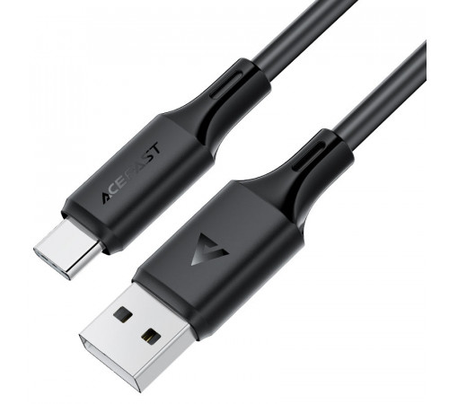 Кабель ACEFAST C17-04 USB-A to USB-C silicone charging data cable Black (6974316284178)