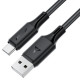 Кабель ACEFAST C17-04 USB-A to USB-C silicone charging data cable Black (6974316284178)