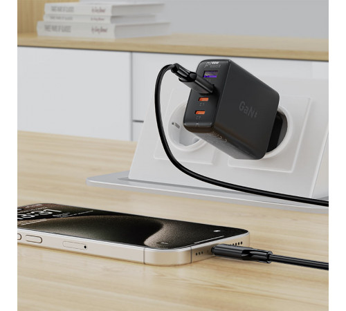 Кабель ACEFAST C17-04 USB-A to USB-C silicone charging data cable Black (6974316284178)