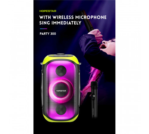 УЦІНКА Колонка HOPESTAR Party 300 з мікрофоном (37,4*17,6*26,0 см) (під ремонт)