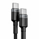 Кабель Baseus Cafule PD2.0 60W flash charging USB cableType-C-Type-C (20V 3A)2M Gray+Black (CATKLF-HG1)
