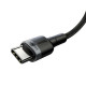 Кабель Baseus Cafule PD2.0 60W flash charging USB cableType-C-Type-C (20V 3A)2M Gray+Black (CATKLF-HG1)