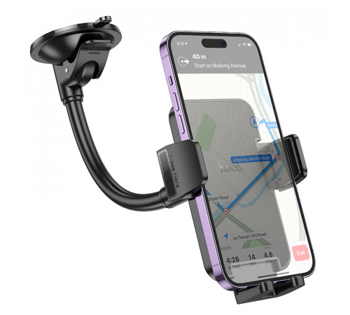 Автотримач для телефона HOCO H38 Cheetah car holder(windshield) Black (6942007617208)