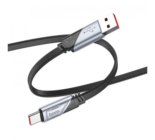 Кабель HOCO U119 USB to Type-C 5A, 1.2m, nylon, aluminum connectors, Black (6942007605007)