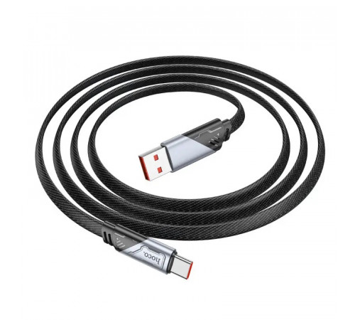 Кабель HOCO U119 USB to Type-C 5A, 1.2m, nylon, aluminum connectors, Black (6942007605007)