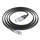 Кабель HOCO U119 USB to Type-C 5A, 1.2m, nylon, aluminum connectors, Black (6942007605007)