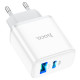 Мережевий зарядний пристрій HOCO C105A Stage dual port PD20W+QC3.0 charger White (6931474782946)
