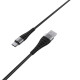Кабель BOROFONE BX32 USB to Type-C 2.4A, 1m, nylon, aluminum+TPE connectors, Black (6931474710451)