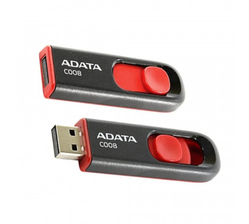Флеш-накопичувач ADATA USB 2.0 C008 32Gb Black/Red (AC008-32G-RKD)