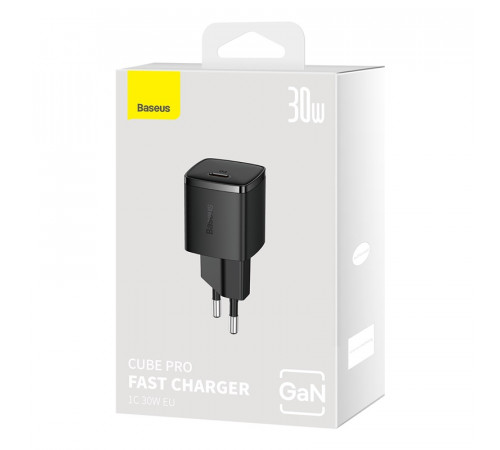 Мережевий зарядний пристрій Baseus Cube Pro Fast Charger 1C 30W EU Black (CCXF000301)