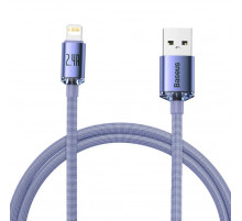 Кабель Baseus Crystal Shine Series Fast Charging Data Cable USB to iP 2.4A 1.2m Purple (CAJY000005)