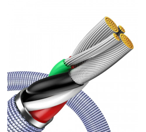 Кабель Baseus Crystal Shine Series Fast Charging Data Cable USB to iP 2.4A 1.2m Purple (CAJY000005)