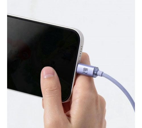 Кабель Baseus Crystal Shine Series Fast Charging Data Cable USB to iP 2.4A 1.2m Purple (CAJY000005)