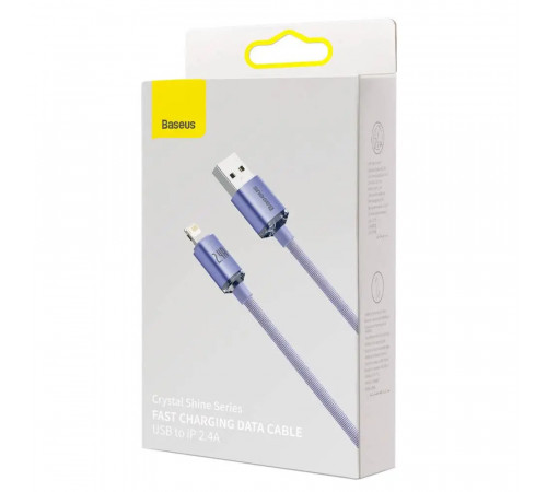 Кабель Baseus Crystal Shine Series Fast Charging Data Cable USB to iP 2.4A 1.2m Purple (CAJY000005)