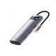 USB-хаб Baseus Metal Gleam Series 7-in-1 Multifunctional Type-C HUB Docking Station Gray（Type-C to HDMI*1+USB3.0*2+USB-C*1+PD*1+SD/TF*1) (WKWG020113)