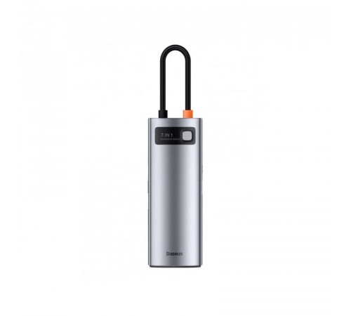 USB-хаб Baseus Metal Gleam Series 7-in-1 Multifunctional Type-C HUB Docking Station Gray（Type-C to HDMI*1+USB3.0*2+USB-C*1+PD*1+SD/TF*1) (WKWG020113)