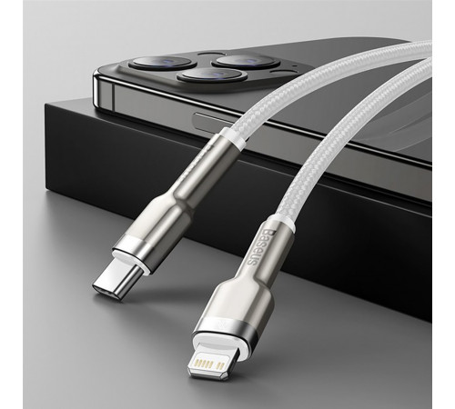 Кабель Baseus Cafule Series Metal Data Cable Type-C to iP PD 20W 1m White (CATLJK-A02)