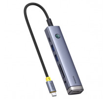 USB-хаб Baseus UltraJoy Series 7-Port HUB AIR Space Grey (Type-C to HDMI4K@60Hz*1+USB3.0*2+PD*1+SD/TF3.0*1+3.5mm*1) (B00052803811-02)