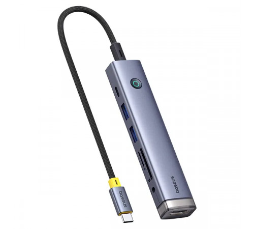 USB-хаб Baseus UltraJoy Series 7-Port HUB AIR Space Grey (Type-C to HDMI4K@60Hz*1+USB3.0*2+PD*1+SD/TF3.0*1+3.5mm*1) (B00052803811-02)