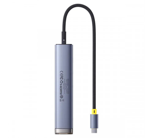 USB-хаб Baseus UltraJoy Series 7-Port HUB AIR Space Grey (Type-C to HDMI4K@60Hz*1+USB3.0*2+PD*1+SD/TF3.0*1+3.5mm*1) (B00052803811-02)