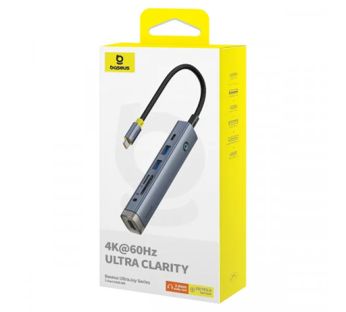 USB-хаб Baseus UltraJoy Series 7-Port HUB AIR Space Grey (Type-C to HDMI4K@60Hz*1+USB3.0*2+PD*1+SD/TF3.0*1+3.5mm*1) (B00052803811-02)