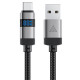Кабель ACEFAST C15-04 USB-A to USB-C zinc alloy digital display braided charging data cable Black (6974316283737)