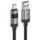 Кабель ACEFAST C15-04 USB-A to USB-C zinc alloy digital display braided charging data cable Black (6974316283737)