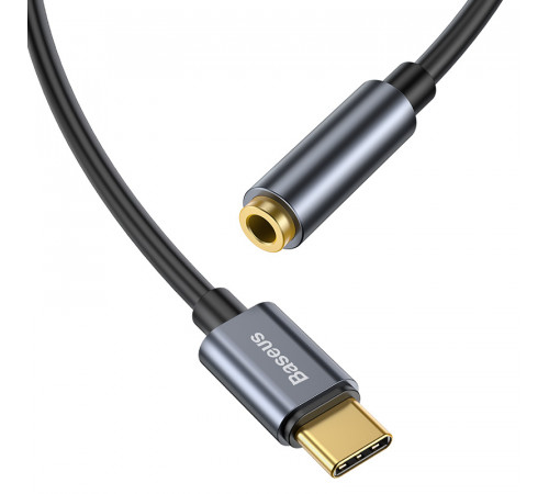 Кабель-перехiдник Baseus Type-C Male to 3.5mm Female Adapter L54 Deep Grey (CATL54-0G)