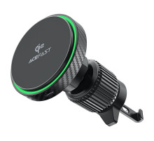 Автотримач для телефона з БЗП ACEFAST D33 Qi2 magnetic wireless charging car holder for air vent Black (6974316280293)