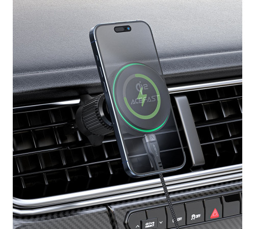 Автотримач для телефона з БЗП ACEFAST D33 Qi2 magnetic wireless charging car holder for air vent Black (6974316280293)