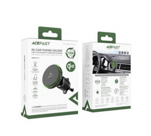Автотримач для телефона з БЗП ACEFAST D33 Qi2 magnetic wireless charging car holder for air vent Black (6974316280293)