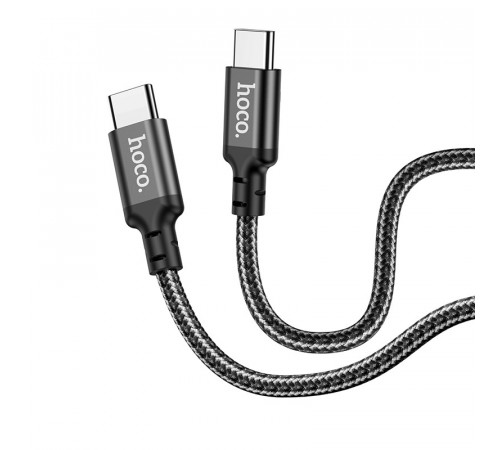 Кабель HOCO X14 Type-C to Type-C 60W, 1m, nylon, aluminum connectors, Black (6931474752215)