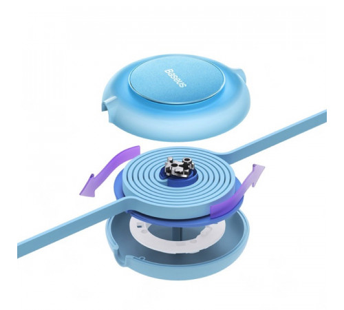 Кабель Baseus Bright Mirror 2 Series Retractable 3-in-1 Fast Charging  Data Cable USB to M+L+C 3.5A 1.1m Sky Blue (CAMJ010017)