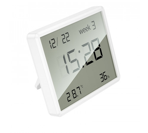 Термогігрометр HOCO HX41 Indoor electronic clock with hygrothermometer White (6942007647830)