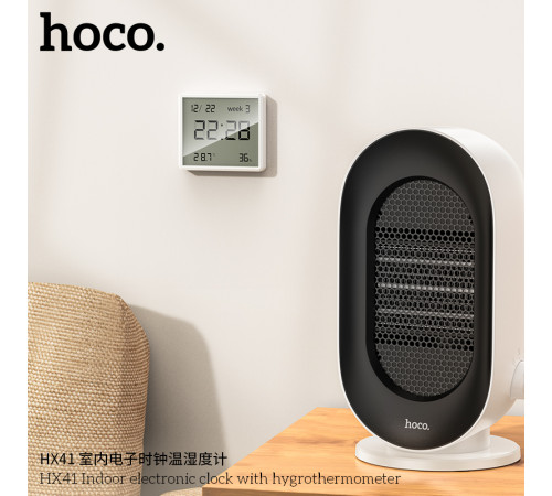 Термогігрометр HOCO HX41 Indoor electronic clock with hygrothermometer White (6942007647830)