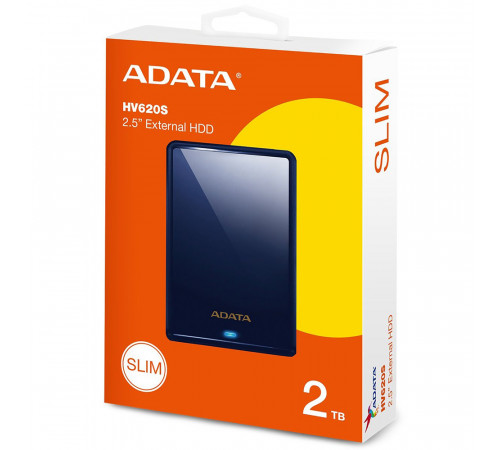 Зовнішній жорсткий диск PHD External 2.5'' ADATA USB 3.2 Gen. 1 DashDrive Classic HV620S 2TB Slim Blue (AHV620S-2TU31-CBL)