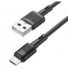 Кабель HOCO X83 USB to Micro 2.4A, 1m, PVC, PVC connectors, Black (6931474770882)