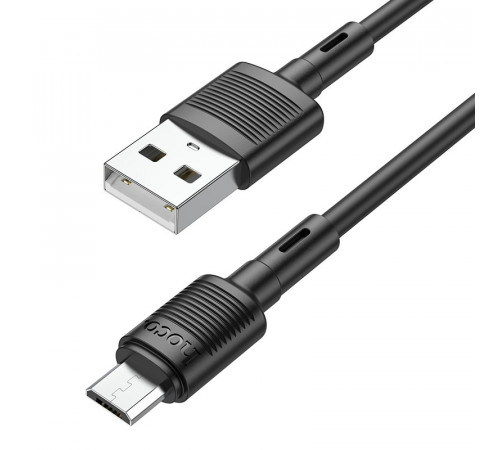 Кабель HOCO X83 USB to Micro 2.4A, 1m, PVC, PVC connectors, Black (6931474770882)