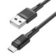 Кабель HOCO X83 USB to Micro 2.4A, 1m, PVC, PVC connectors, Black (6931474770882)