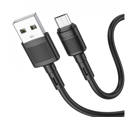 Кабель HOCO X83 USB to Micro 2.4A, 1m, PVC, PVC connectors, Black (6931474770882)