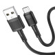 Кабель HOCO X83 USB to Micro 2.4A, 1m, PVC, PVC connectors, Black (6931474770882)