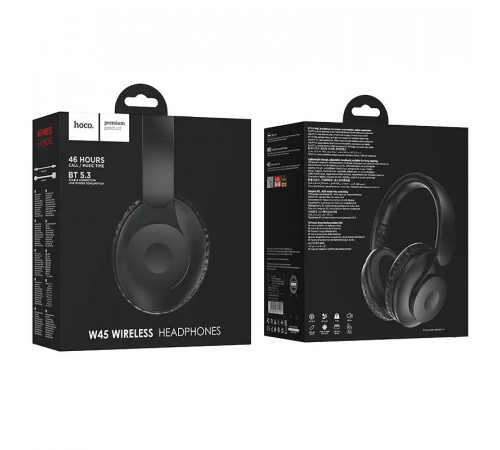 Бездротові накладні навушники HOCO W45 Enjoy BT headset Black (6942007601191)
