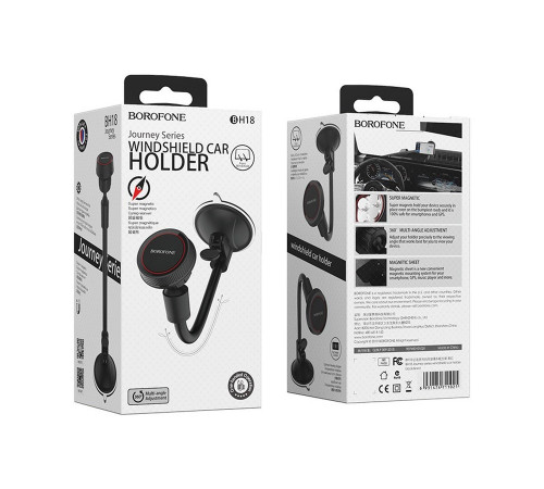 Автотримач для телефона BOROFONE BH18 Journey series in-car phone holder, carbon fiber pattern durable (6931474711021)