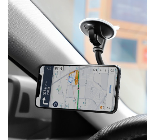 Автотримач для телефона BOROFONE BH18 Journey series in-car phone holder, carbon fiber pattern durable (6931474711021)