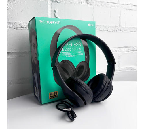 Бездротові накладні навушники BOROFONE BO4 Charming rhyme wireless headphones, Black (6931474709882)